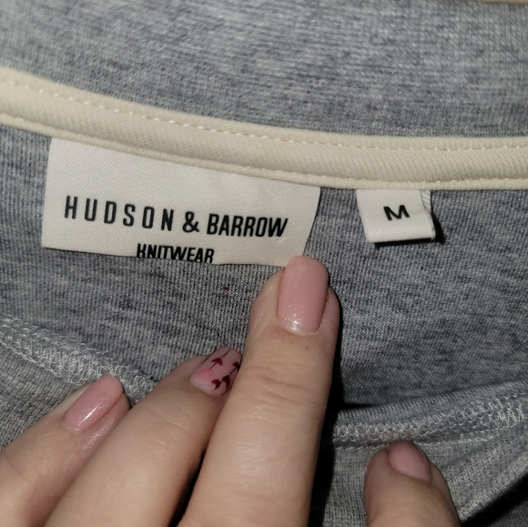 Mens Sz M Hudson & Barrow Comfy Gray Shirt LN - Picture 2 of 4